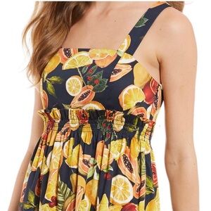 Gianni Bini Lemon Fruit Citrus Tiered Wendy Dress
